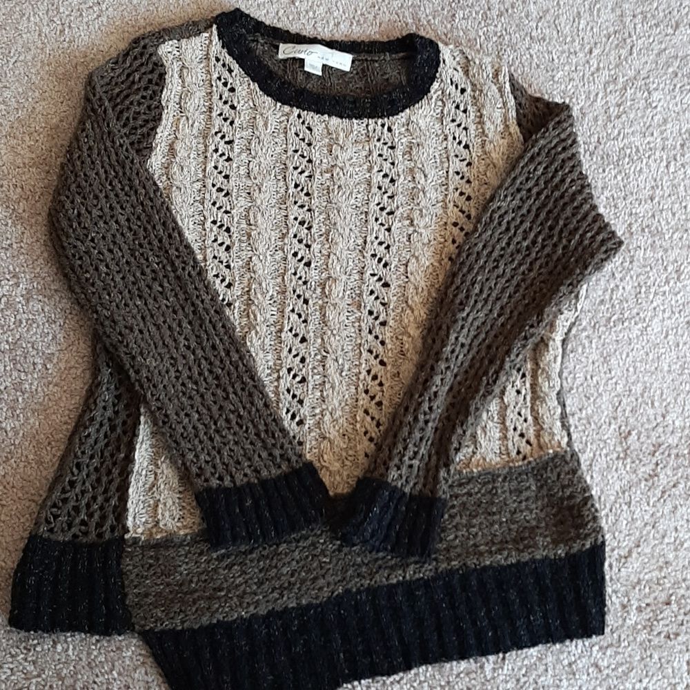 Vintage Curio cream and brown knit sweater - Picture 2 of 7